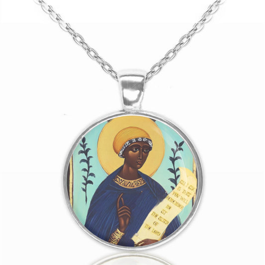 St Monica of Africa Patron Catholic Necklace. Religious Saint Medal Pendant