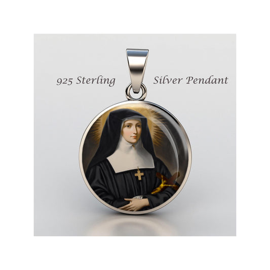 Saint Jane Frances De Chantal Religious Christian sterling silver 925 Christian Medal