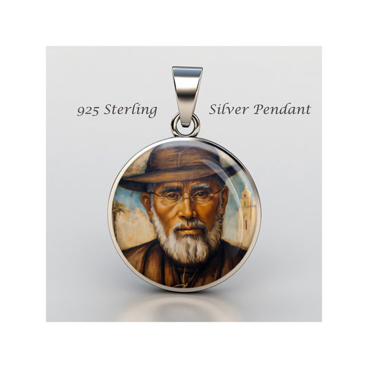 Saint Damien Of Molokai Catholic sterling silver 925 Christian Medal Patron image 0