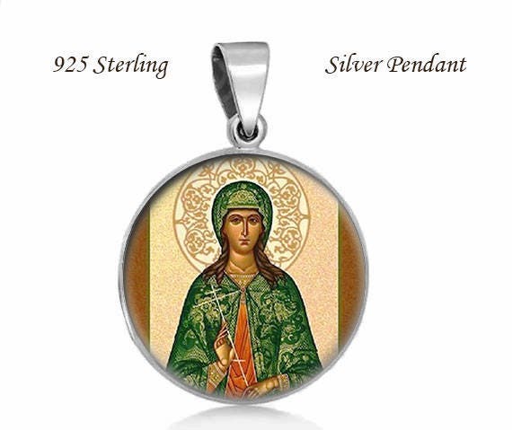 St. Julia of Carthage 925 Sterling Silver Religious Christian Pendant