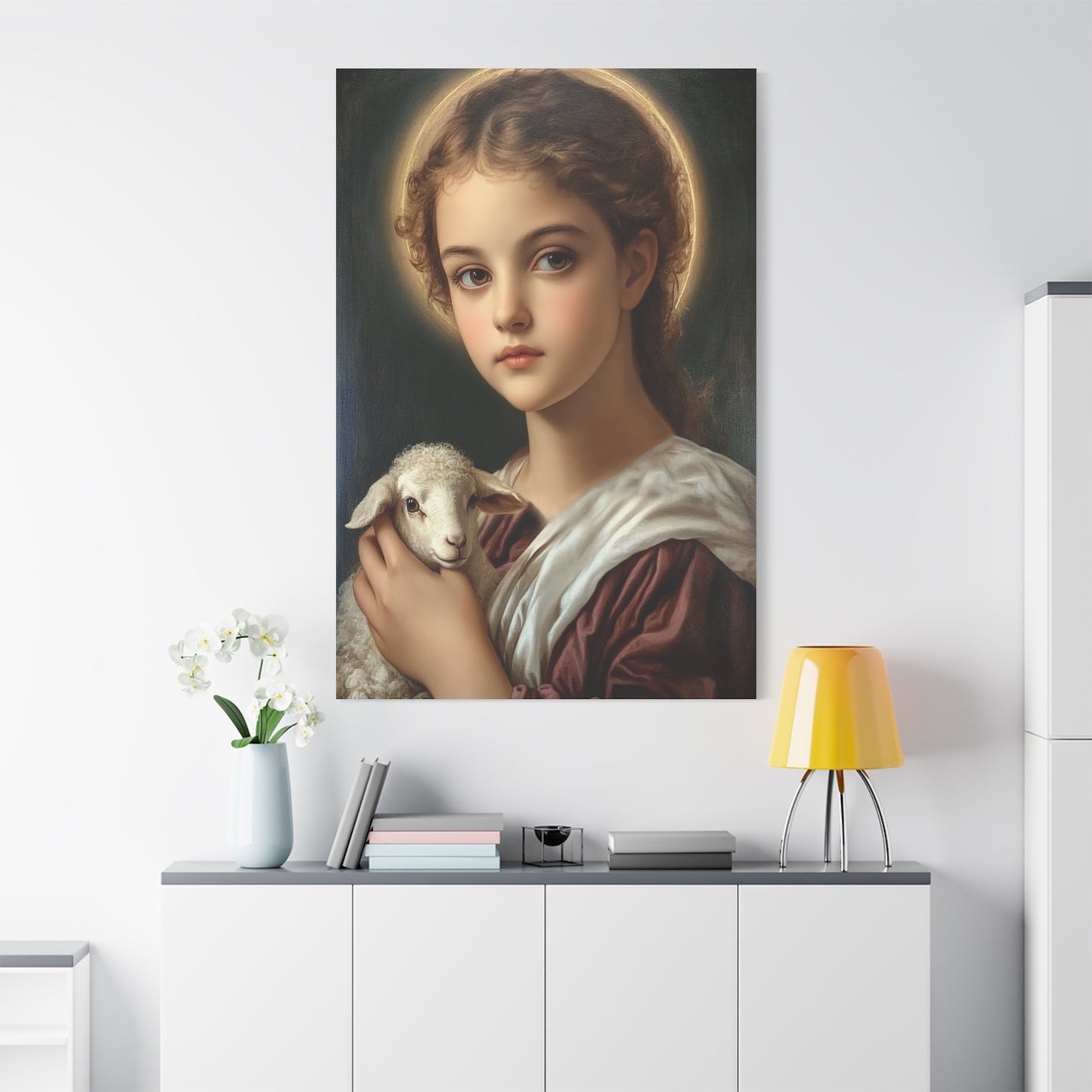 St. Agnes Catholic Canvas Wall Art, Christian Decor