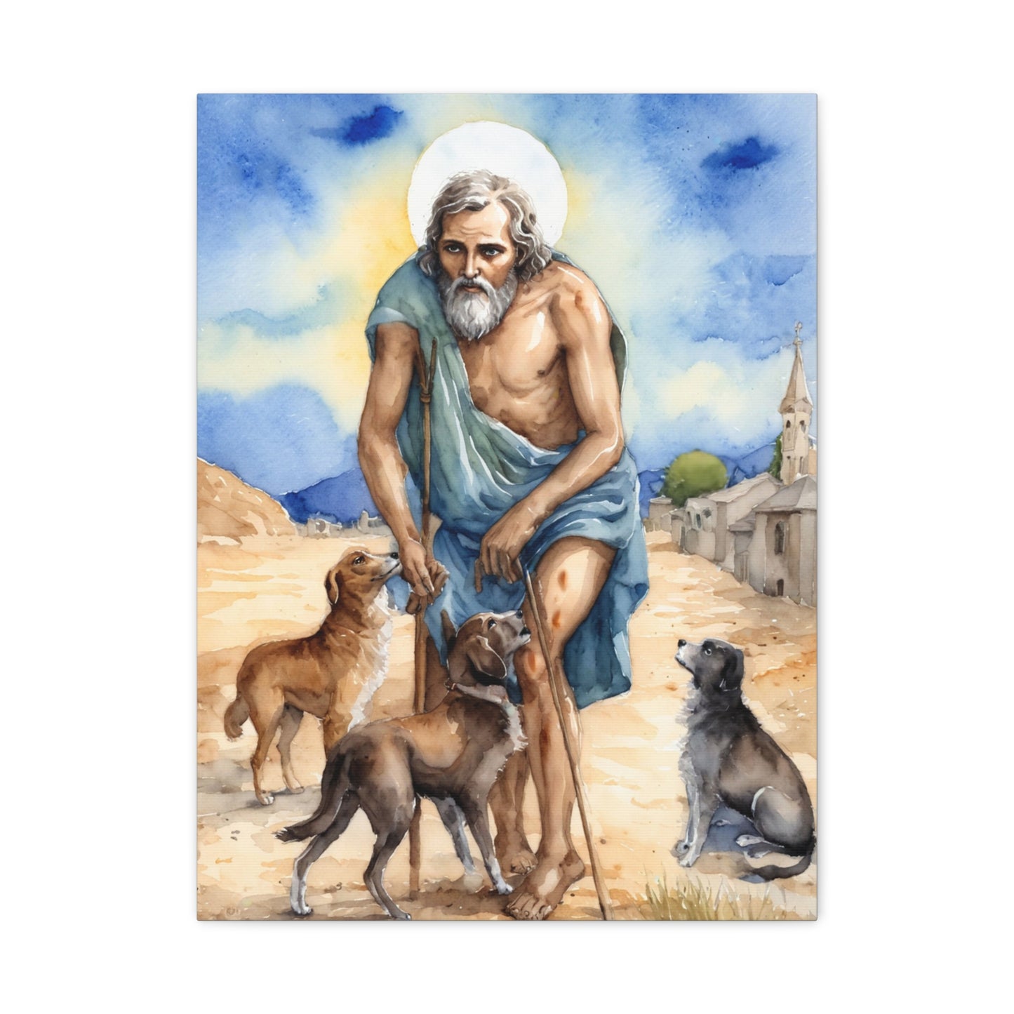 St. Lazarus of Bethany Catholic Canvas Wall Art, Christian Decor