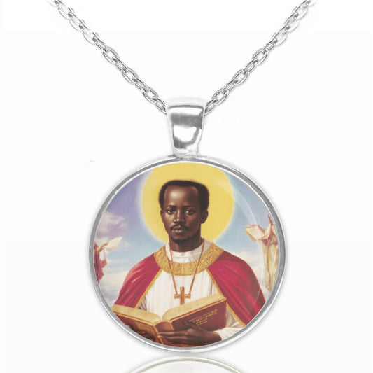 St. Charles Lwanga Catholic Necklace. Christian Religious Pendant