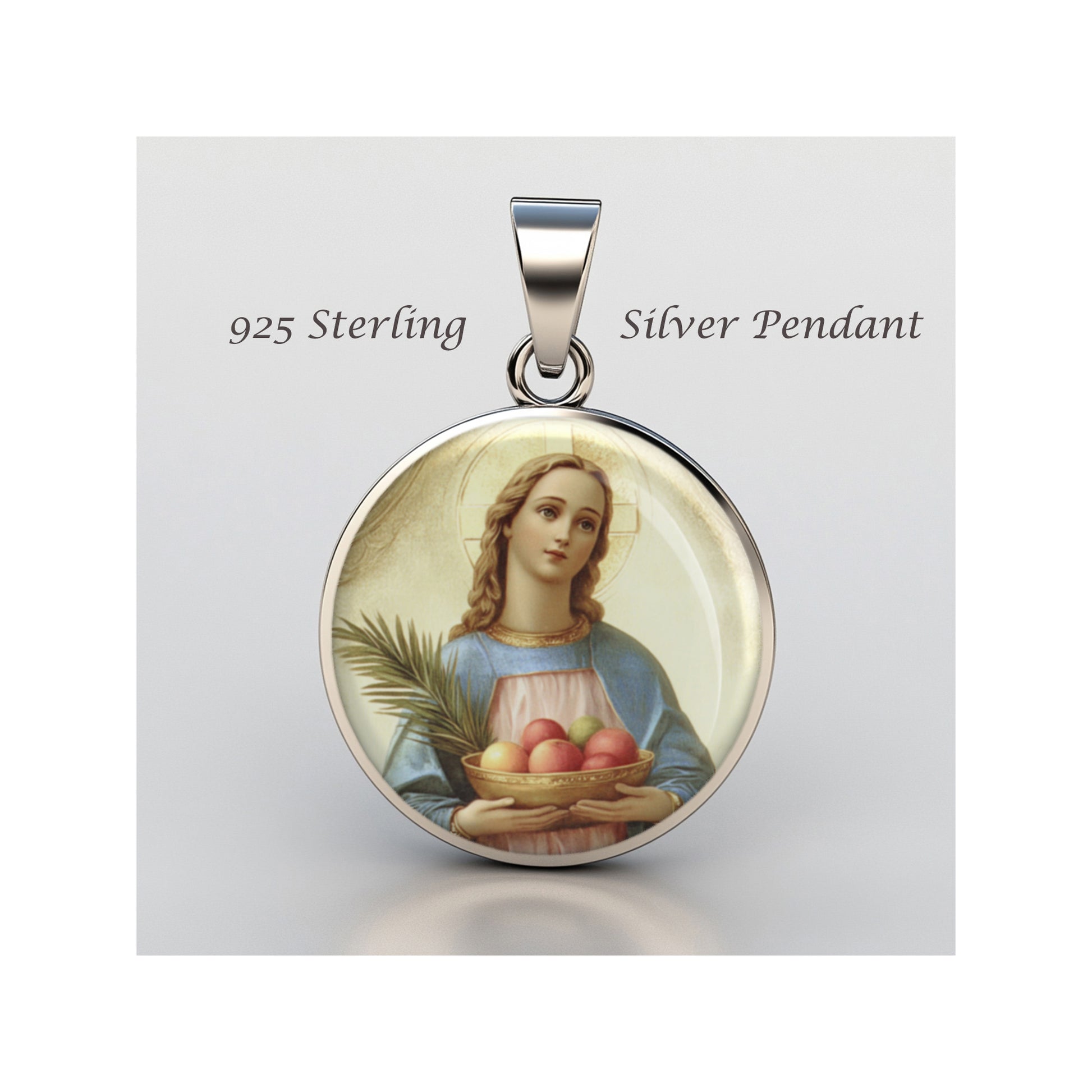 Saint Dorothy Dorothea Catholic sterling silver 925 Christian Medal Patron image 0