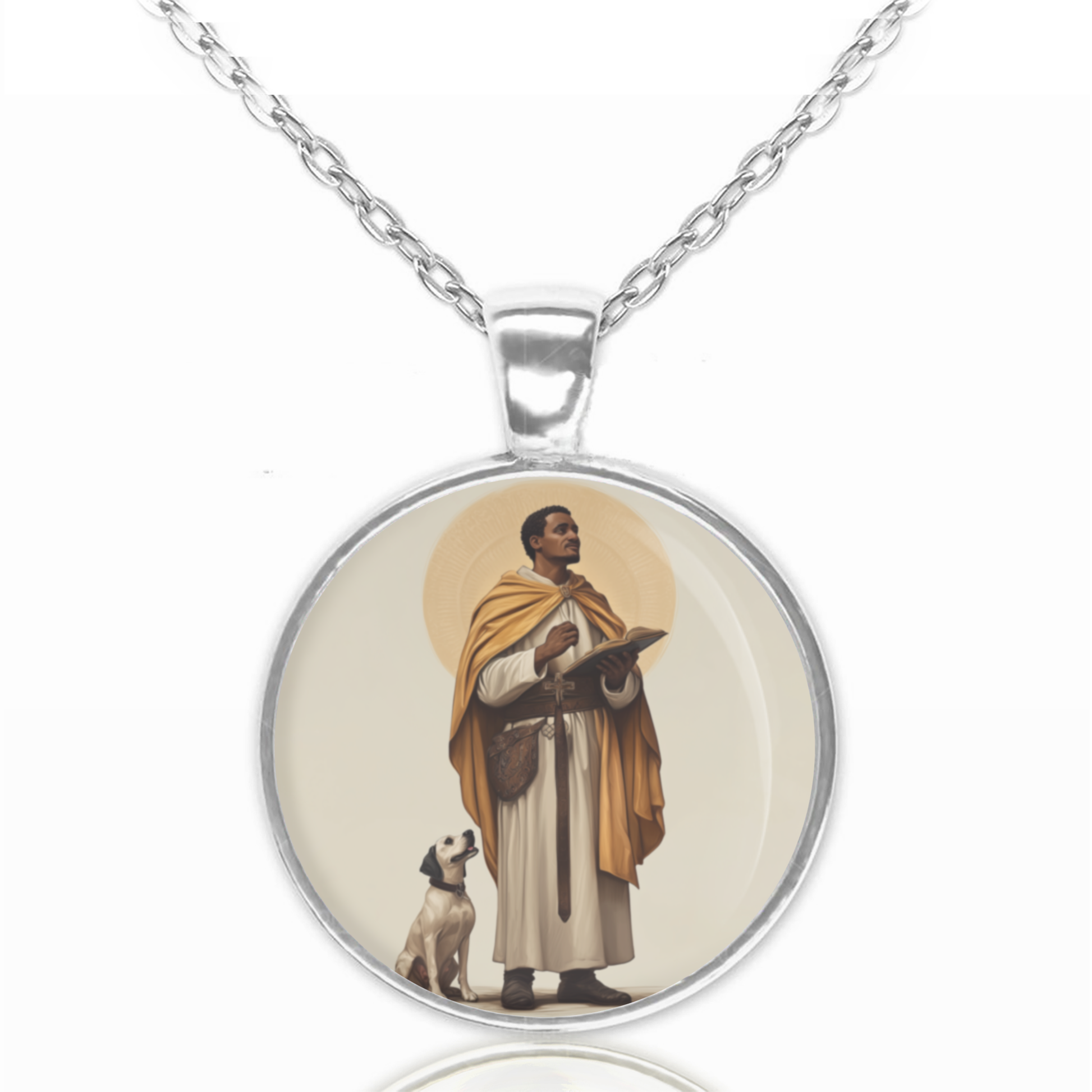 St. Martin De Porres Necklace Catholic Saint Pendant Medal image 0