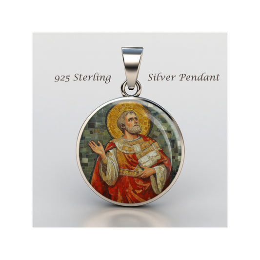 Saint Clement Of Rome Catholic sterling silver 925 Christian Medal Patron image 0