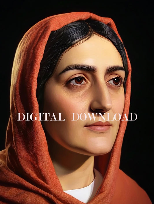 Virgin Mary Mother of Jesus Jewish Woman Print Religious Art Digital Image image 0
