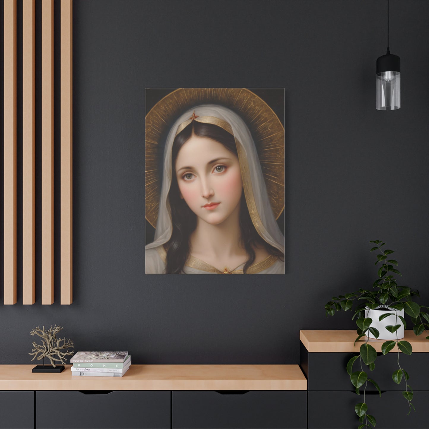Our Blessed Lady Holy Mary Catholic Canvas Wall Art, Christian Decor