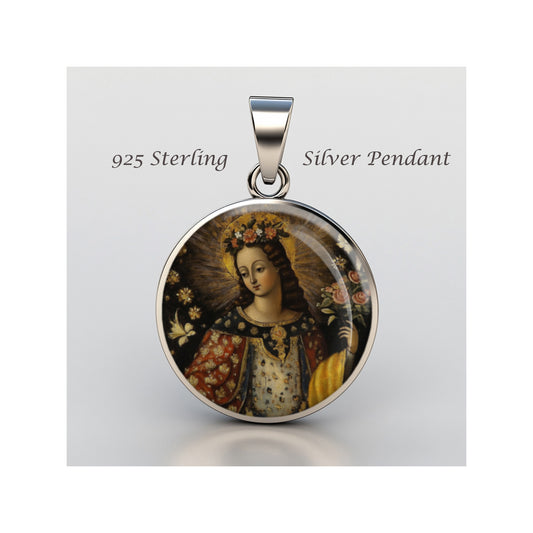 Saint Lidwina Lydwina Catholic sterling silver 925 Christian Medal Patron image 0
