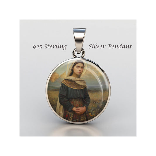 Saint Maria Goretti Religious Christian sterling silver 925 Christian Medal Patron Pendant