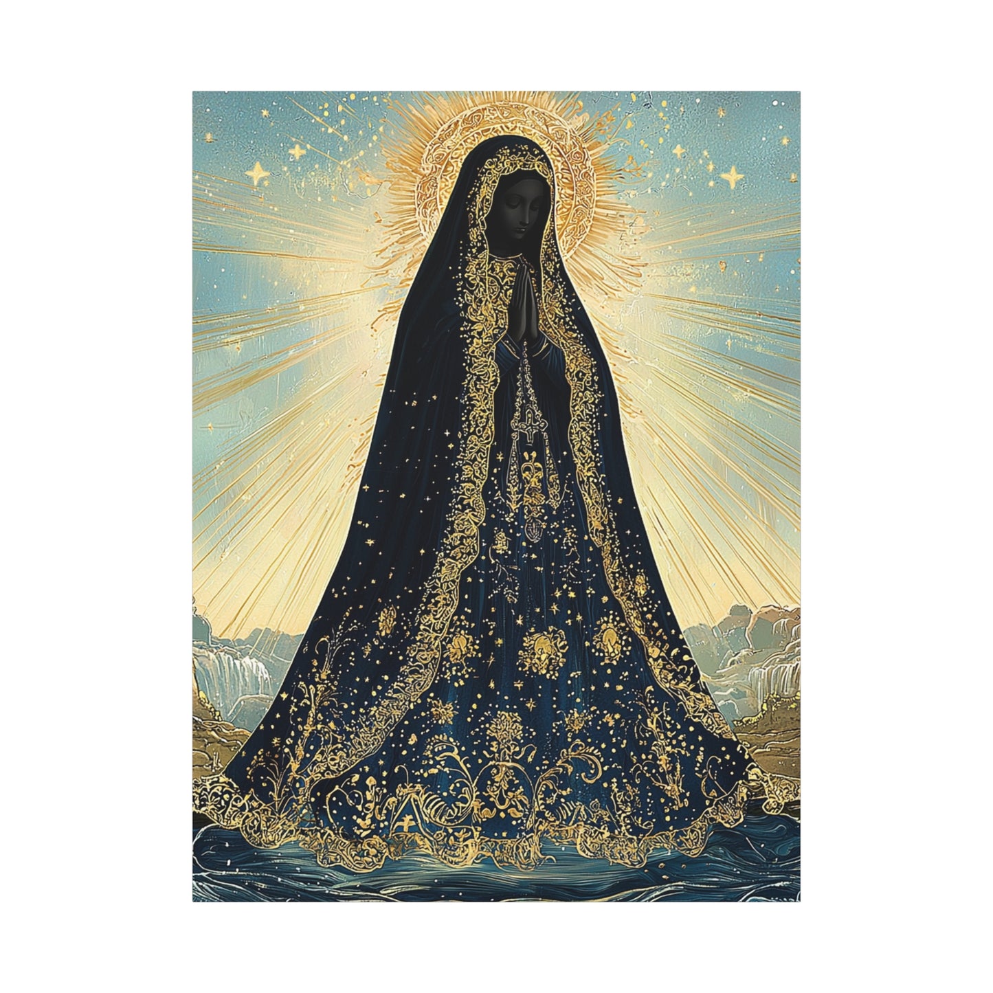 Our Lady Aparecida Canvas Print, Catholic Decor Wall, Gift Religious Christian