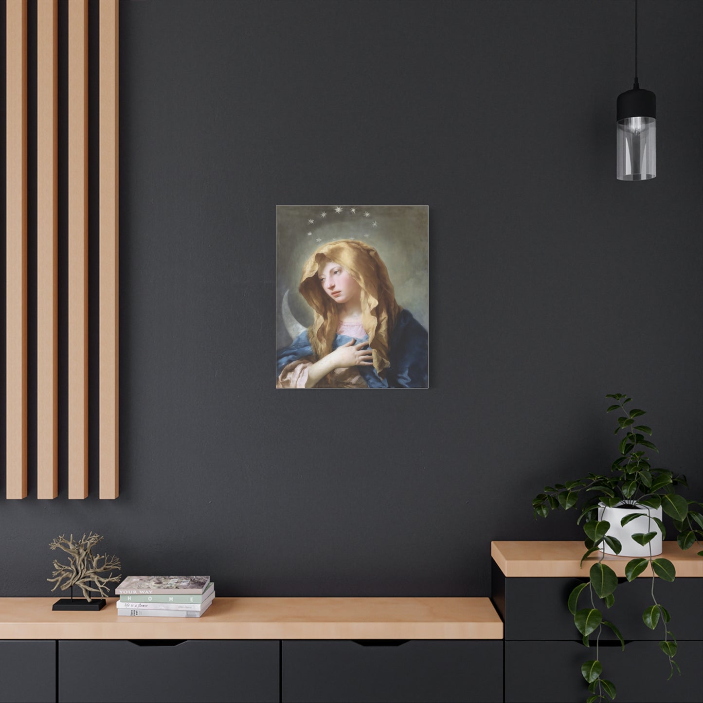 Ready To Hang - Mother Mary Immaculate Conception Art Catholic Canvas Wall Art, Christian Decor