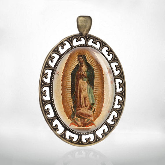 Our Lady of Guadalupe  Religious Catholic Medal Pendant Virgin Mary for Necklace Jewelry Bronze Tone
