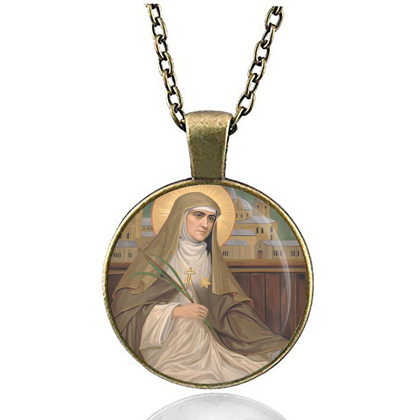 St Edith Stein Patron of Europe Catholic Medal Pendant Necklace