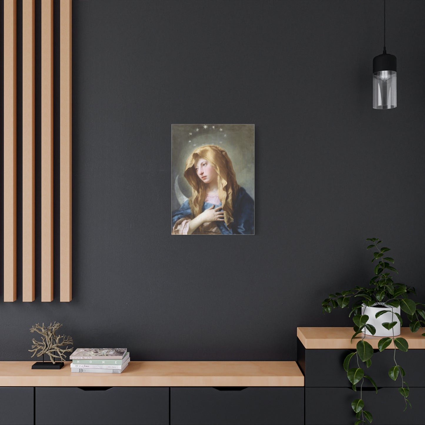 Ready To Hang - Mother Mary Immaculate Conception Art Catholic Canvas Wall Art, Christian Decor