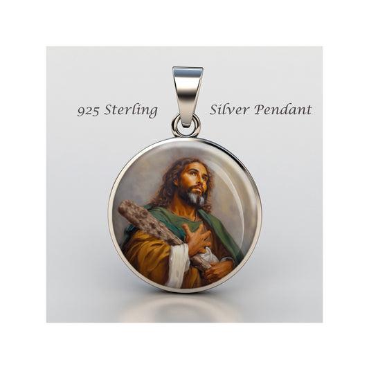 Saint James The Lesser Catholic sterling silver 925 Christian Medal Patron image 0