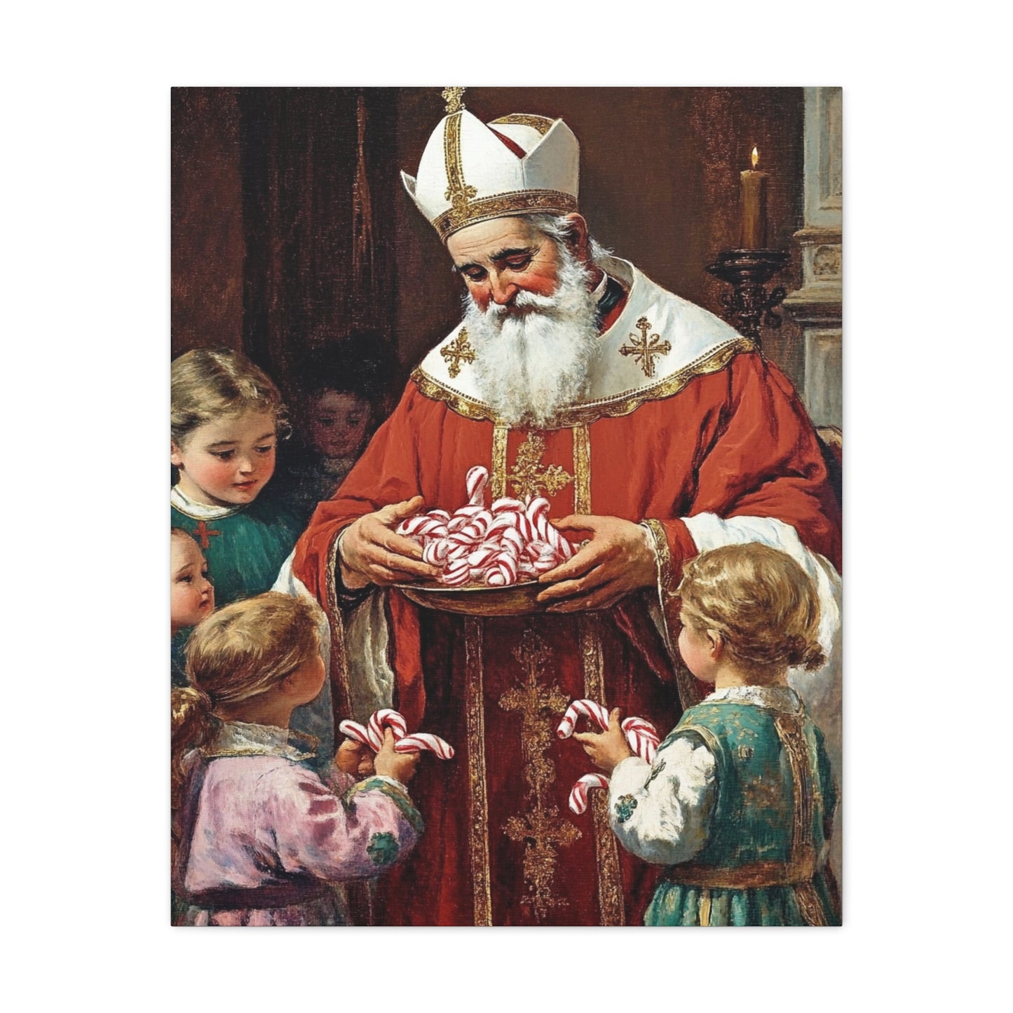 St. Nicholas of Bari - St. Nicholas of Myra Canvas Wall Art, Christian Decor
