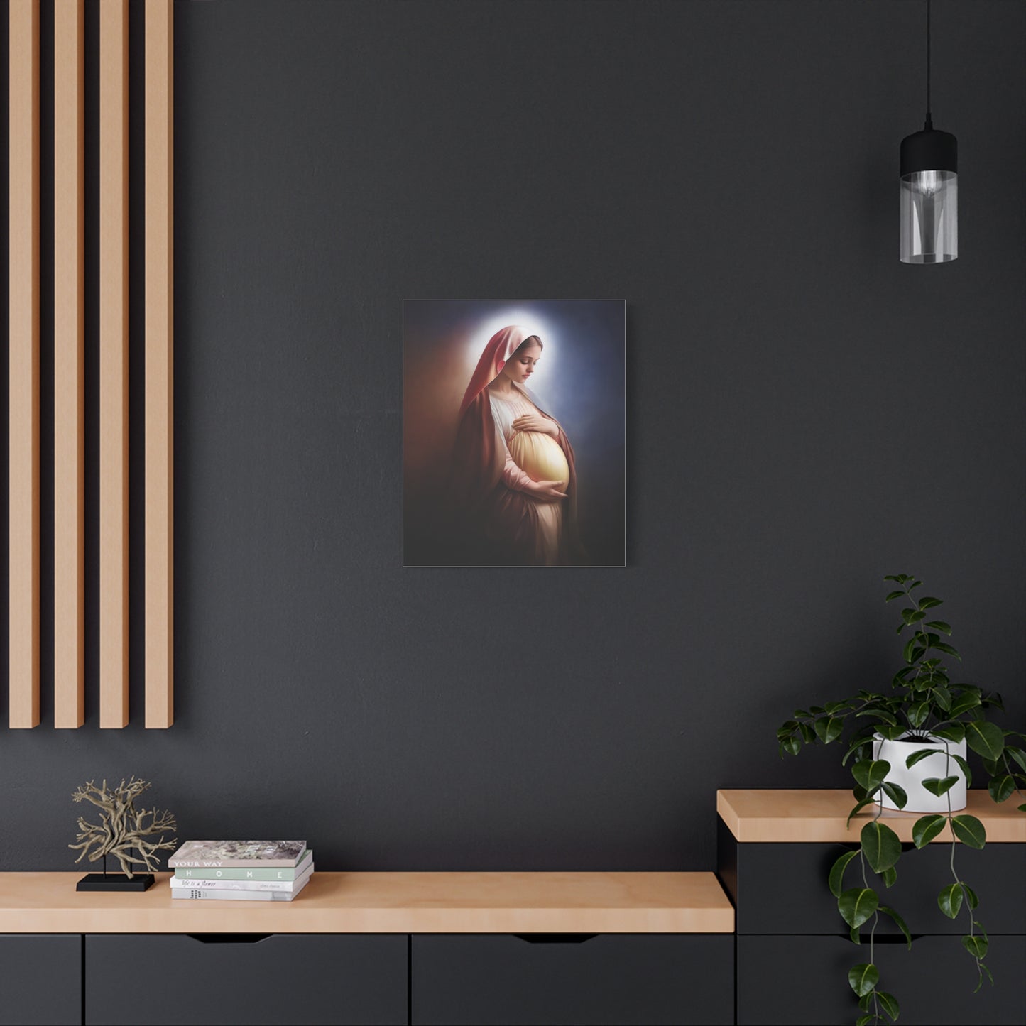 Ready To Hang - Pregnant Mother Mary Catholic Canvas Wall Art, Christian Decor
