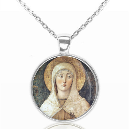 St. Clare of Assisi Italian Saint Necklace