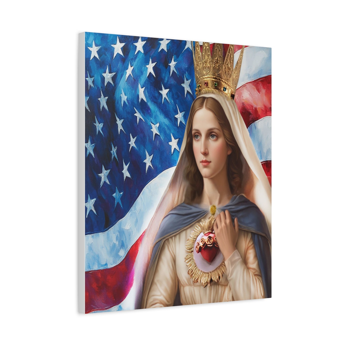 Ready to Hang - Mary Our Lady of America Catholic Canvas Wall Art, Christian Decor