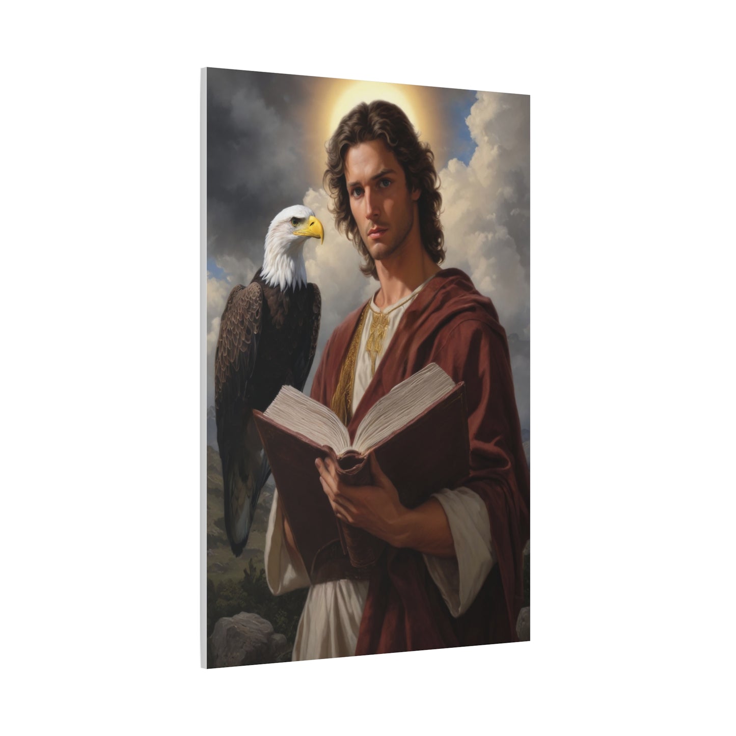 St. John the Evangelist Catholic Canvas Wall Art, Christian Decor