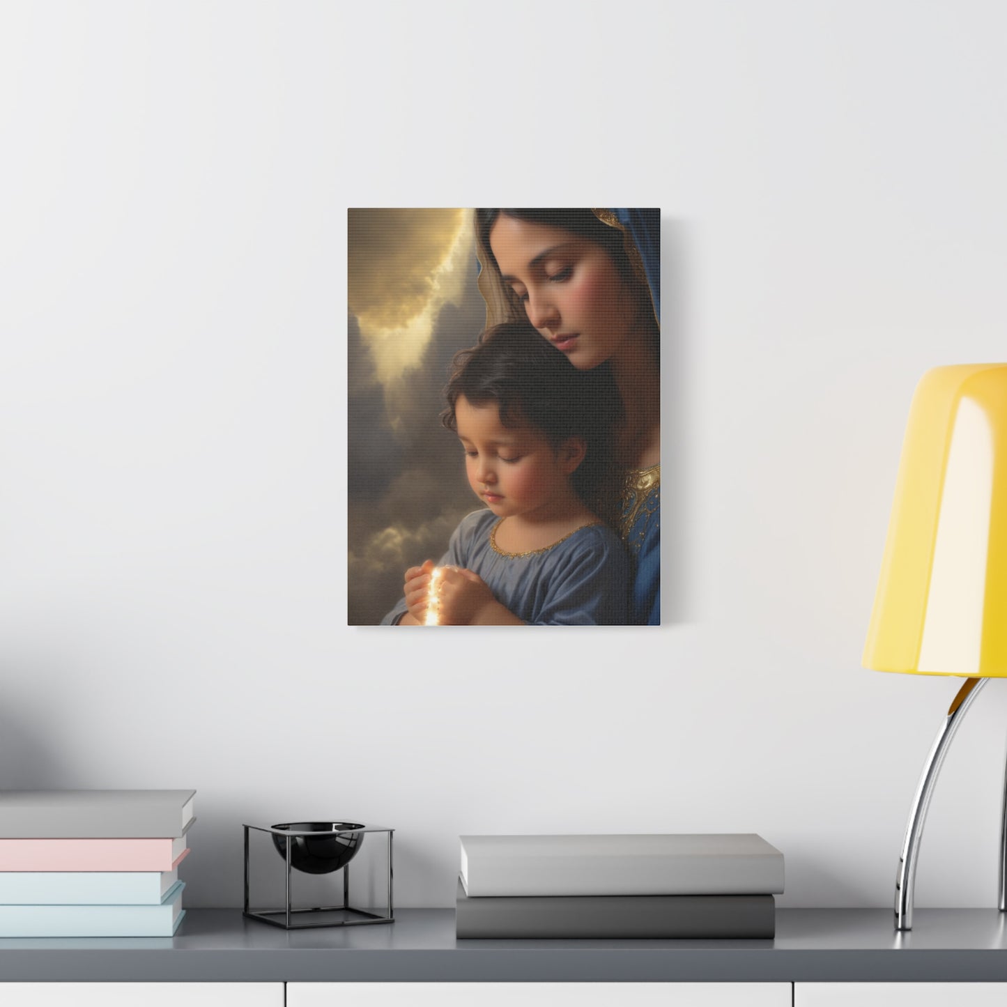 Mary and Baby Jesus Catholic Canvas Wall Art, Christian Decor