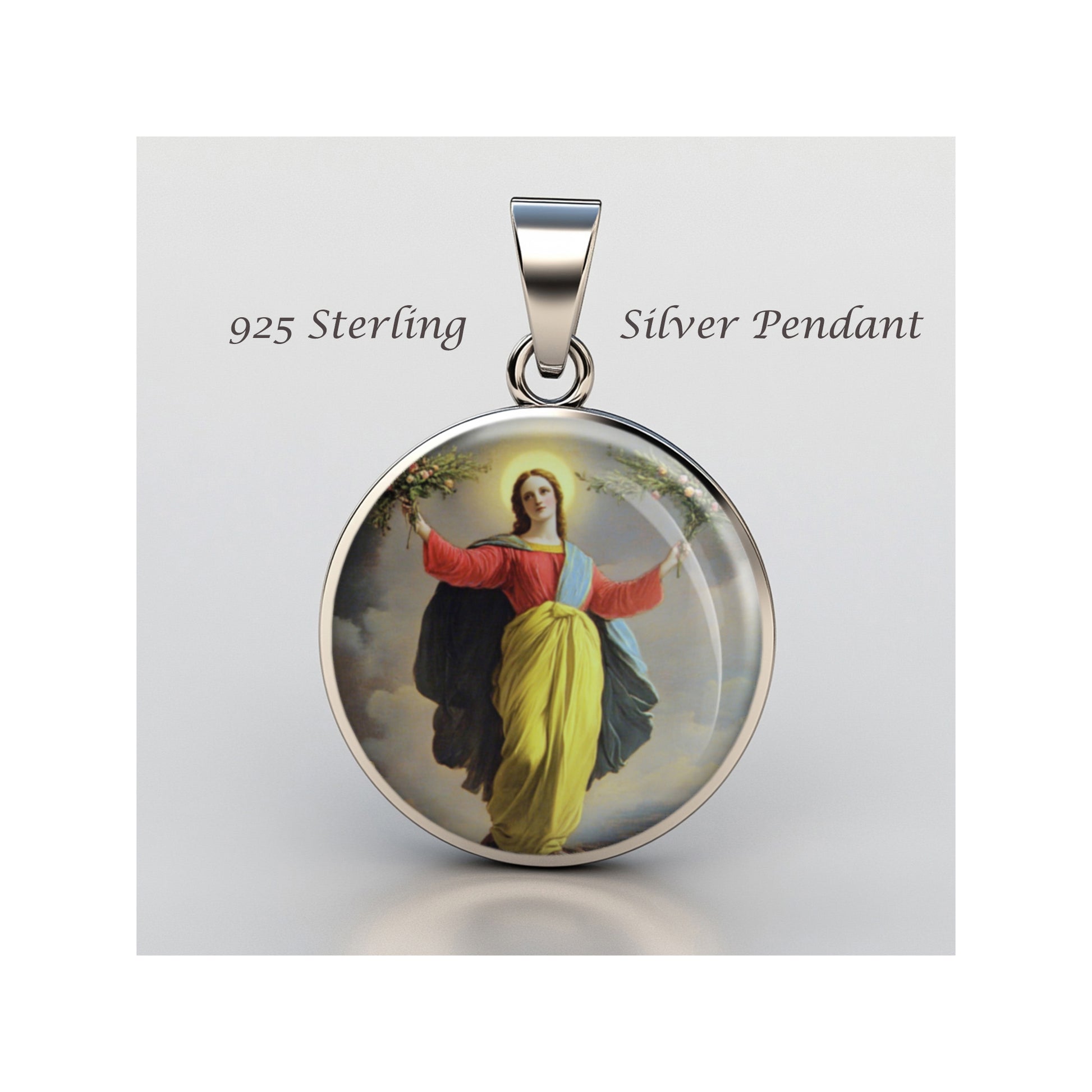 Saint Bibiana Bibiane Viviana Or Vivian sterling silver 925 Christian Medal image 0