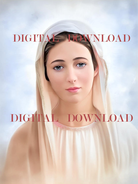 Our Lady of Medjugorje Print Religious Devotional Artwork Art Digital Image image 0