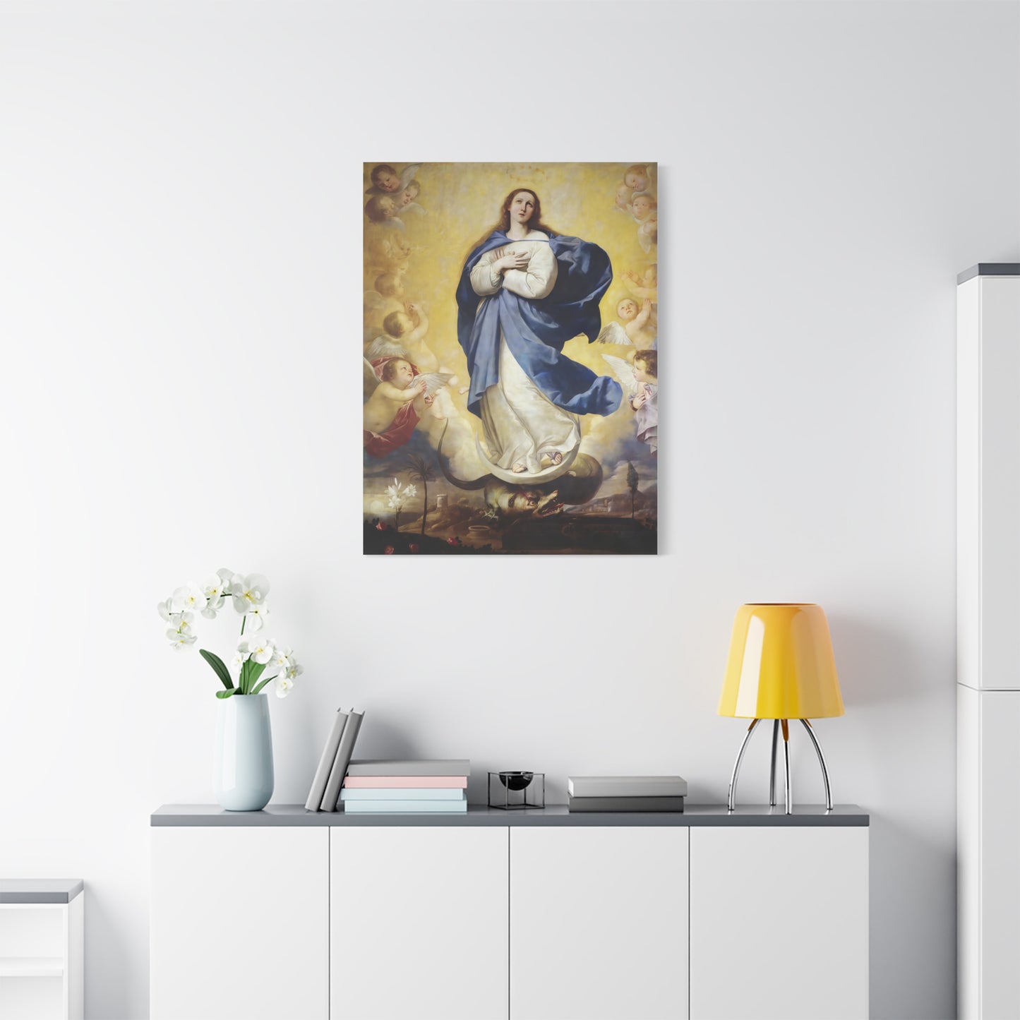 Ready to Hang - Immaculate Conception Virgin Mary Catholic Canvas Wall Art, Christian Decor
