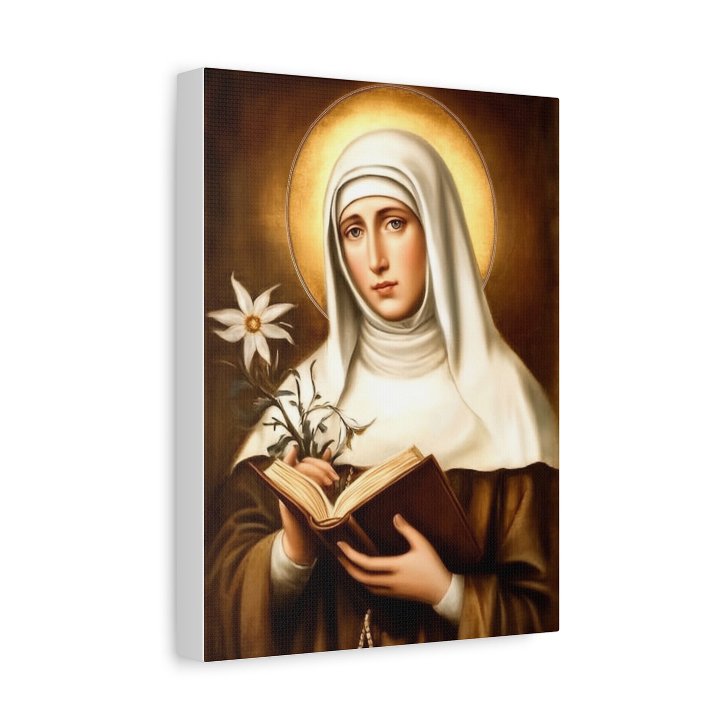 St. Catherine of Siena Catholic Canvas Wall Art, Christian Decor