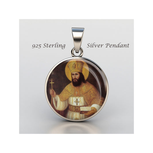 Saint Dimitri Of Rostov Catholic sterling silver 925 Christian Medal Patron image 0