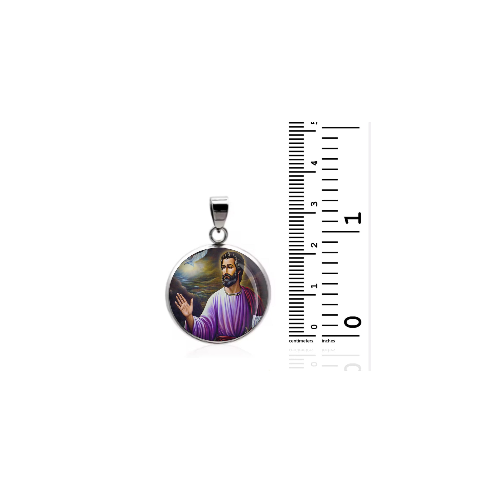 Saint Matthias Catholic sterling silver 925 Christian Medal Patron Pendant image 1