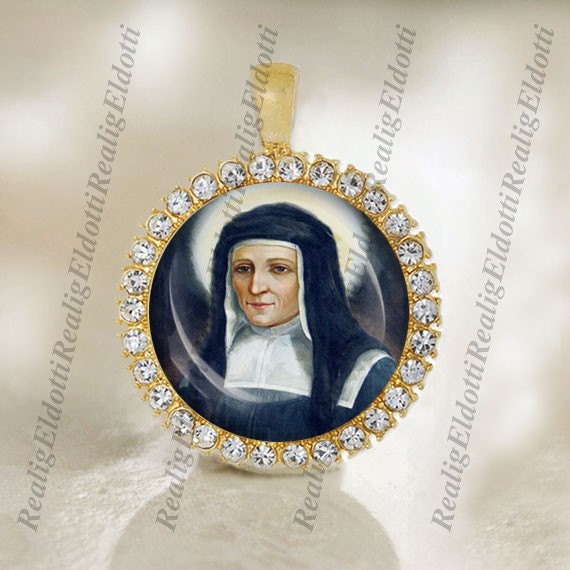 St Louise de Marillac Patron Saint Catholic Religious Gold Tone Medal Pendant