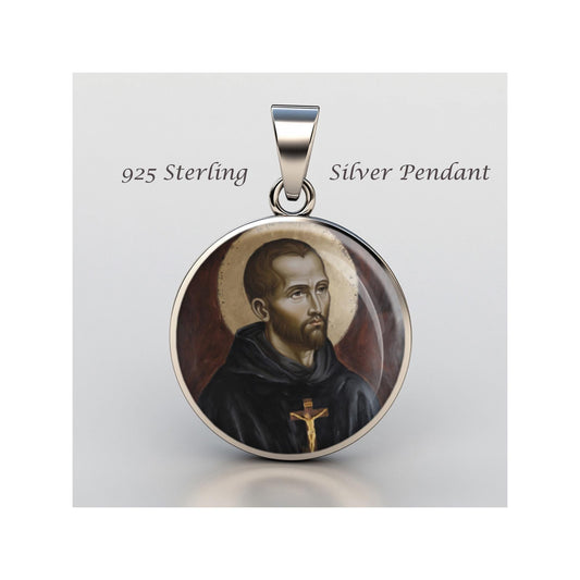 Saint John Of God Religious Devotional sterling silver 925 Christian Medal Patron Pendant