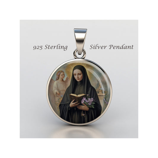 Saint Francesca Cabrini Catholic sterling silver 925 Christian Medal Patron image 0