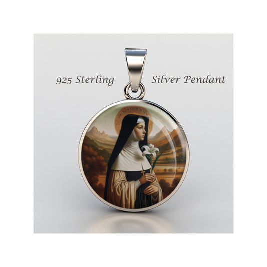 Saint Catherine Of Siena Catholic sterling silver 925 Christian Medal Patron image 0