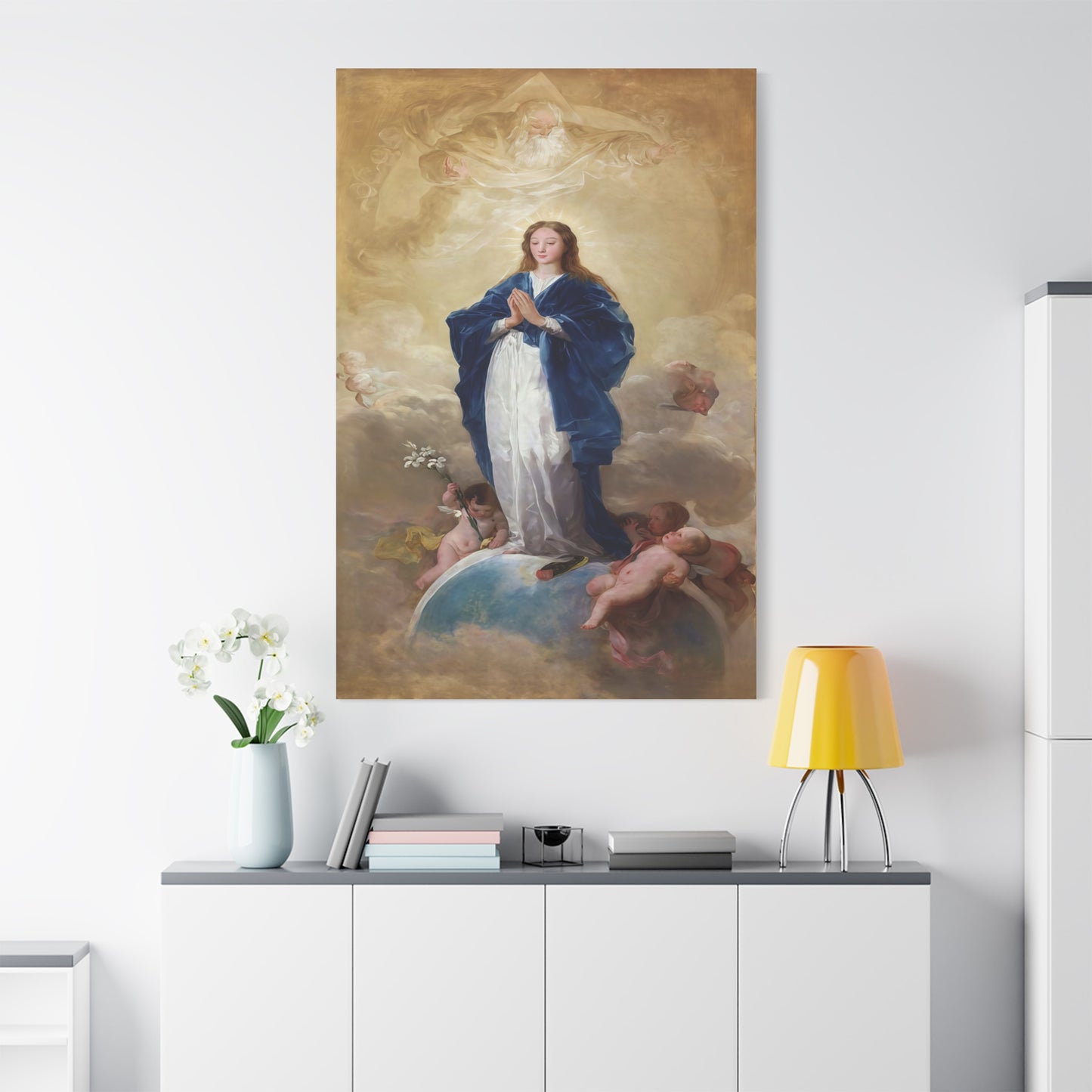 Ready To Hang - Mother Mary Immaculate Conception Catholic Canvas Wall Art, Christian Decor
