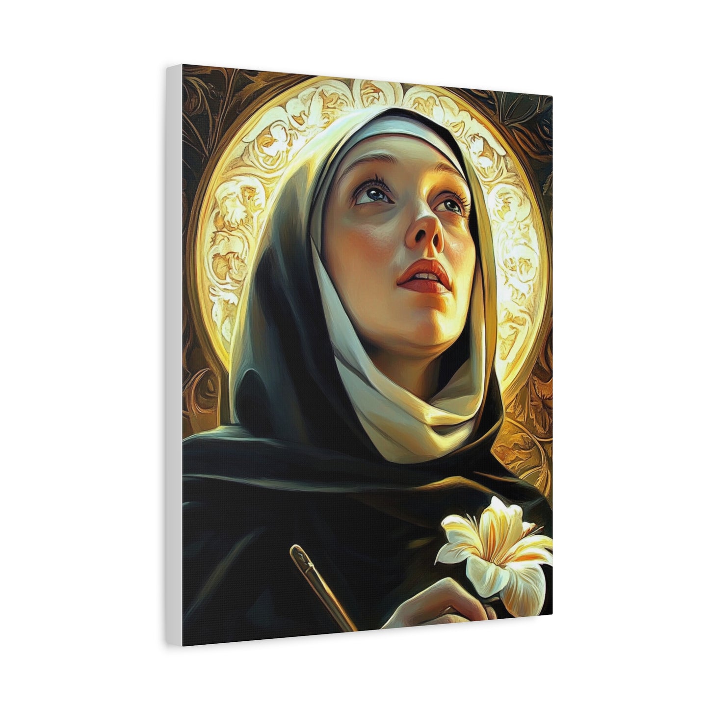St. Catherine of Sweden Catholic Canvas Wall Art, Christian Decor