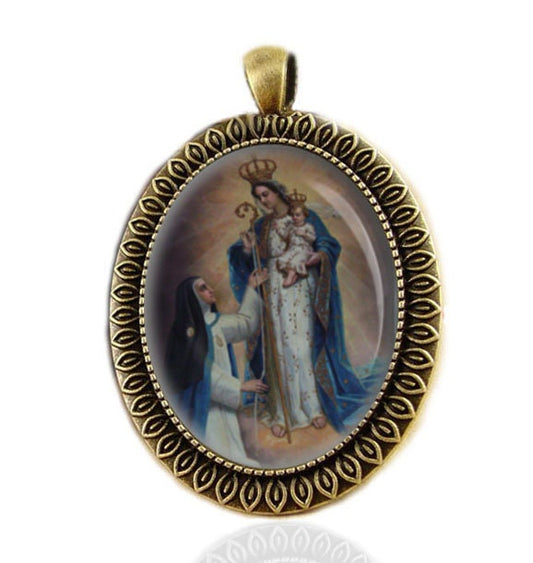 Mother Mariana de Jesus and Our Lady of Good Success Catholic Medal Christian Pendant Large