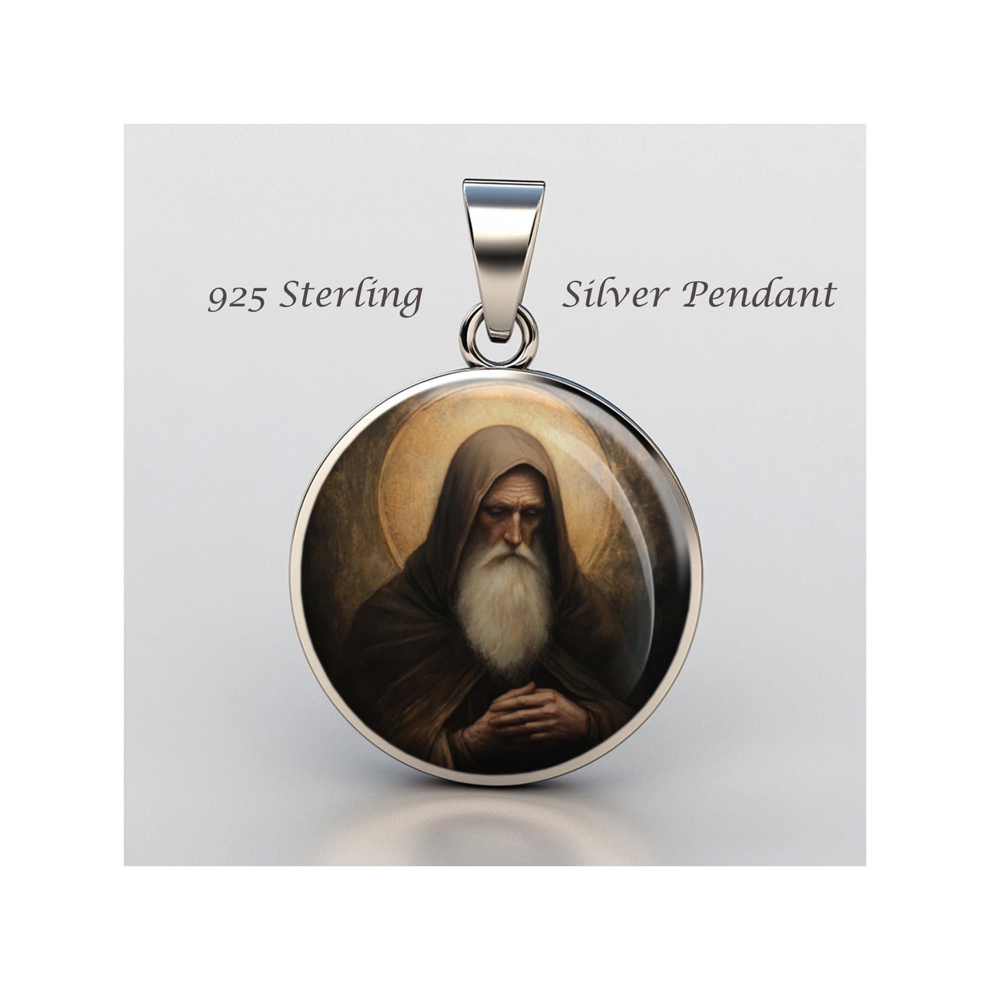 Saint Benedict Of Nursia Religious Devotional sterling silver 925 Christian Medal Patron
