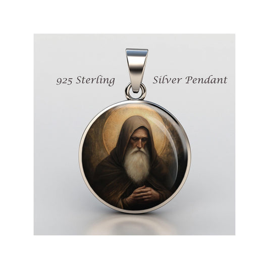 Saint Benedict Of Nursia Religious Devotional sterling silver 925 Christian Medal Patron