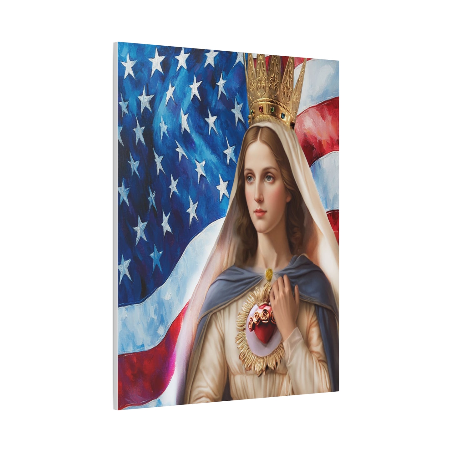 Ready to Hang - Mary Our Lady of America Catholic Canvas Wall Art, Christian Decor