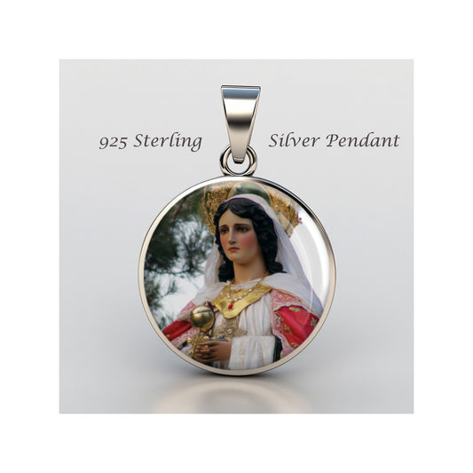 Saint Mary Magdalene Catholic sterling silver 925 Christian Medal Patron Pendant image 0