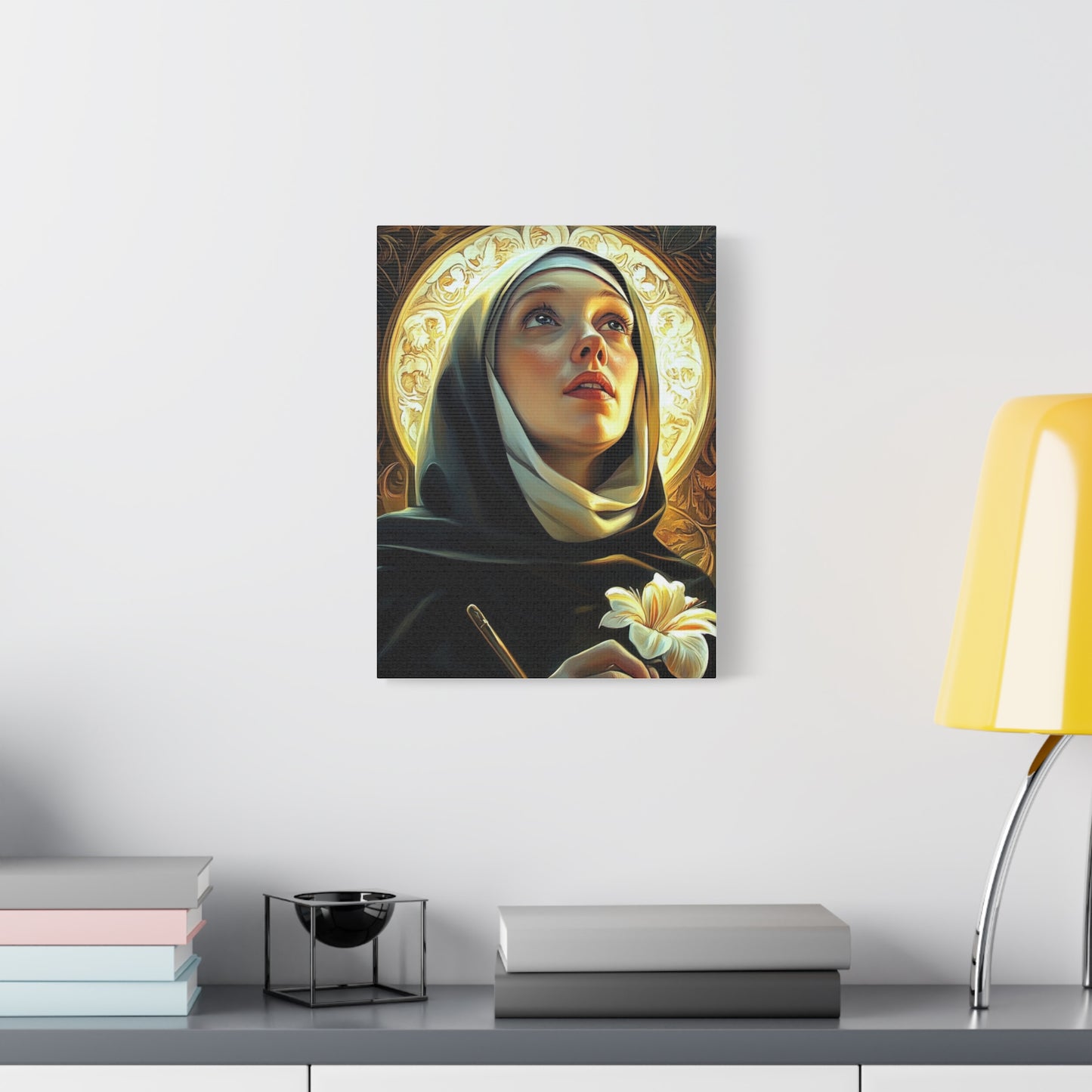 St. Catherine of Sweden Catholic Canvas Wall Art, Christian Decor