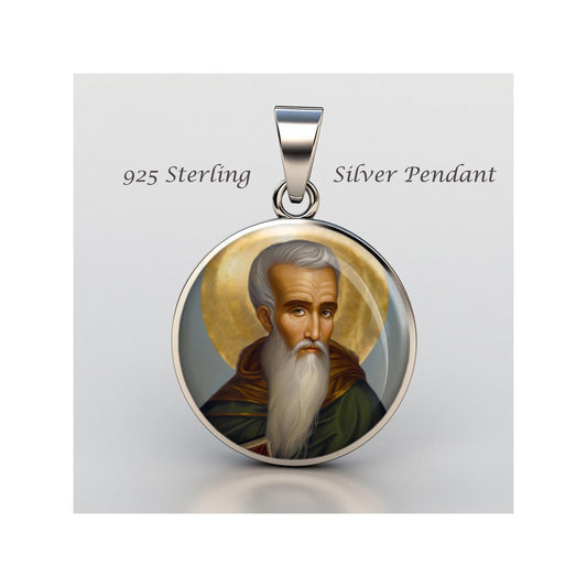Saint Joseph The Hymnographer Religious Devotional sterling silver 925 Christian Medal
