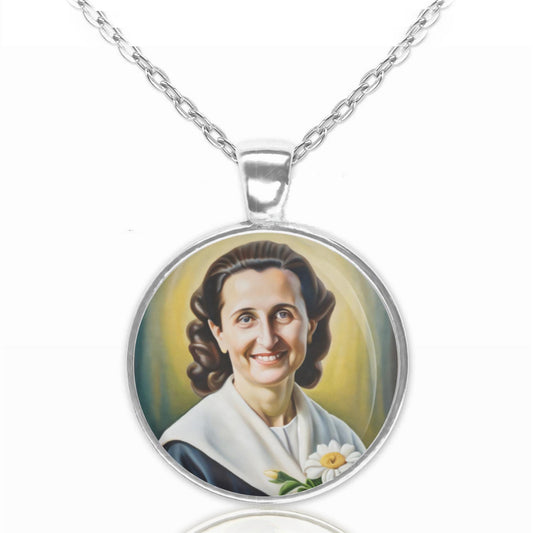 St. Gianna Beretta Molla Necklace – Patron Saint of Mothers & Preborn Children Catholic Medal Pendant