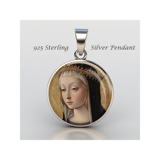 Saint Catherine Of Alexandria Catholic sterling silver 925  Medal Patron image 0