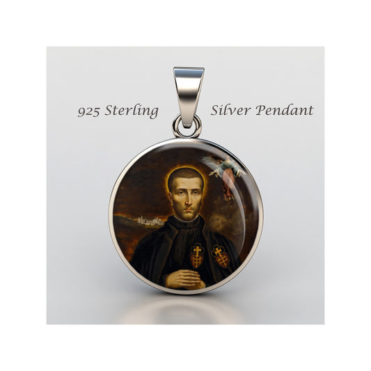 Saint Grimoaldo Of The Purification Catholic sterling silver 925 Medal Patron image 0