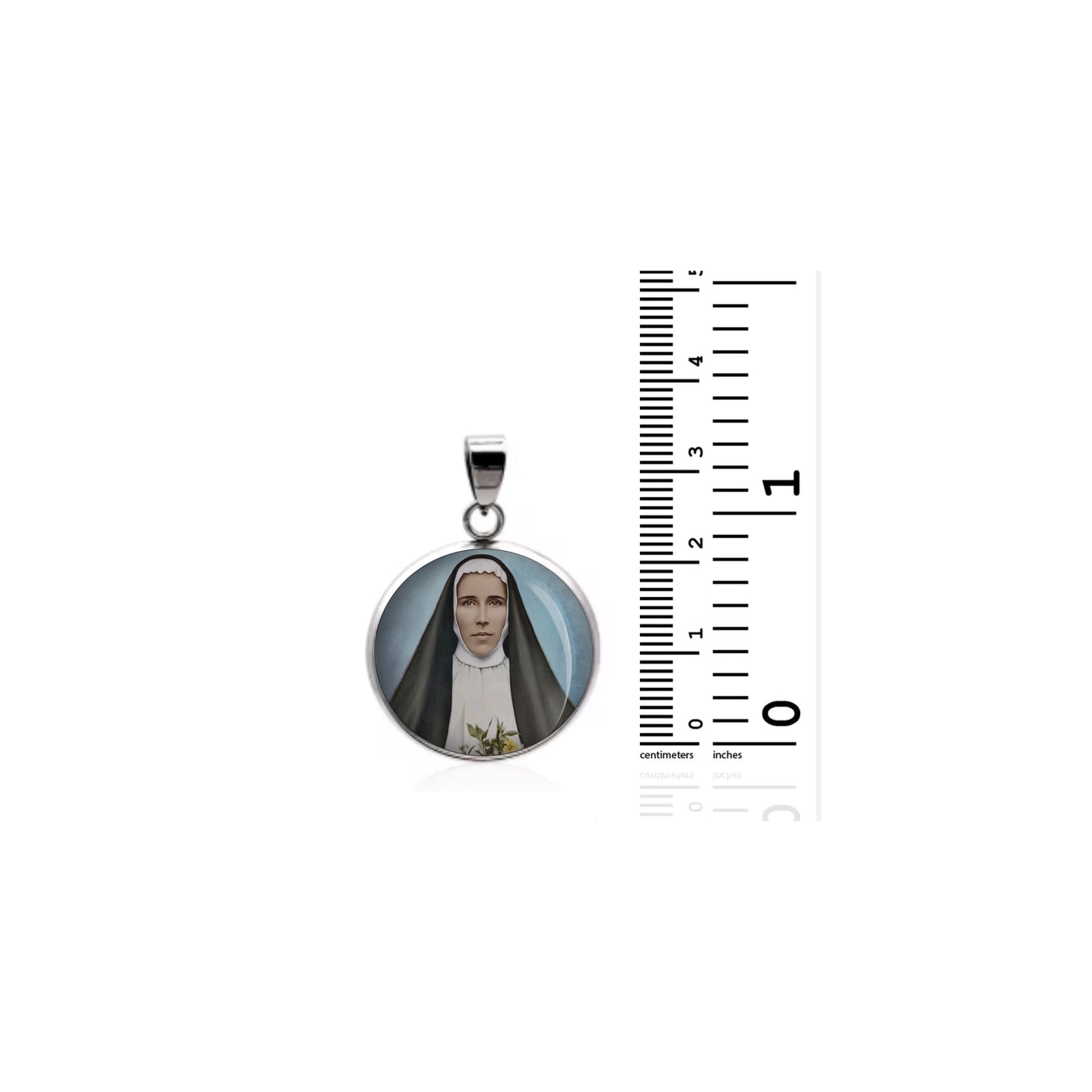 Saint Marianne Cope Catholic sterling silver 925 Christian Medal Patron Pendant image 1