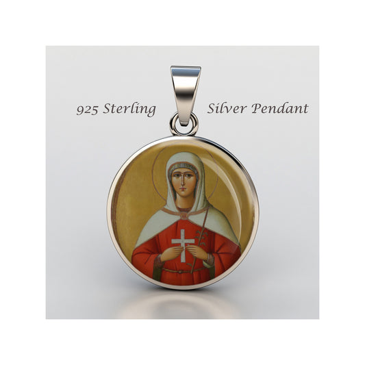 Saint Julia Catholic sterling silver 925 Christian Medal Patron Pendant image 0